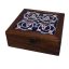 جعبه چوبی نقش کاشی (آبی)